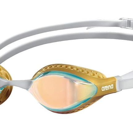 ARENA Cobra Core Swipe Mirror Unisex Adult Racing Swimming Goggles, Swimming Pool Goggles with Curved Mirror Lenses, Anti-Fog, UV Protection, 5 Interchangeable Nose Bridges