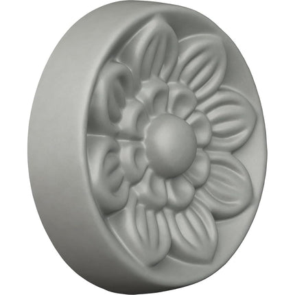 Ekena ROS04FL 3 7/8-Inch Outer Diameter Small Round Flower Rosette - Primed