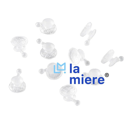 LA MIERE 10Pcs Dental Orthodontic Lingual Button Bondable Ceramic Clear Lingual Buttons with Hook