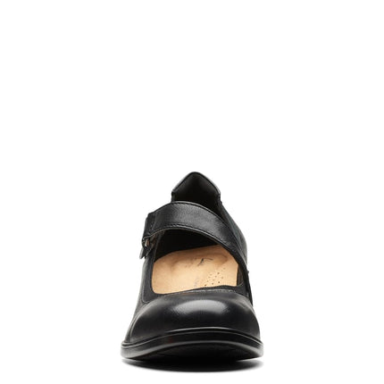 Clarks Women's Emily 2 Mabel Pump, Black Leather, 7