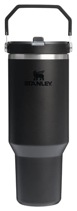 Stanley IceFlow 2.0 Vaso térmico con asa de 40 oz | Tapa con cierre giratorio y pajita abatible | Botella de agua a prueba de fugas | Acero inoxidable con aislamiento | Sin BPA | Negro 2.0