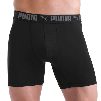 Puma Men's Microfiber Boxer Brief, 5-pack (Large, Blue, Gray and Black)