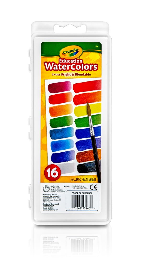 Watercolors, 16 Assorted Colors
