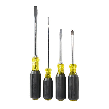 Klein Tools 85105 Screwdriver Set, Made in USA, Slotted and Phillips Screwdrivers with Cushion-Grip Handles and Tip-Ident, 4-Piece