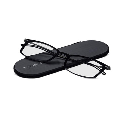 ThinOptics Unisex Adult Glasses Reading, Regular Case/Rectangle Black, 2.50 US, Regular Case/Rectangle Black, 2.50