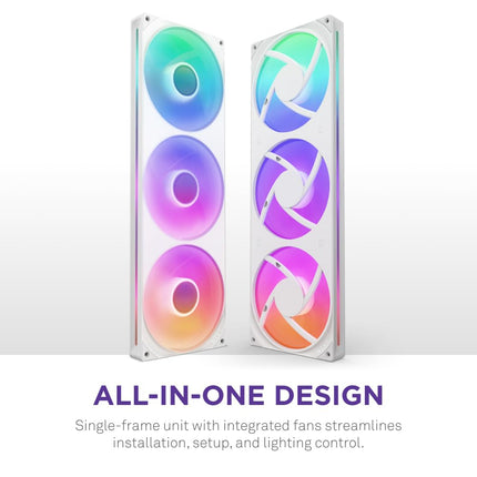 NZXT F420 RGB Core - 420mm Single-Frame RGB Fan Unit - White