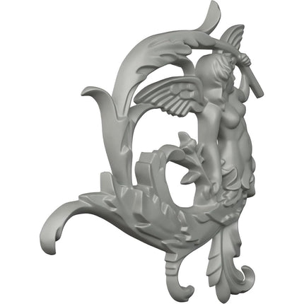 Ekena Millwork ONL08X08X01AN-L 8 1/4-Inch W by 8 5/8-Inch H by 7/8-Inch P Angel Leaf Onlay, Left