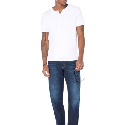 Lucky Brand Men's Venice Burnout Notch Neck Tee Shirt T, Bright White, XXL