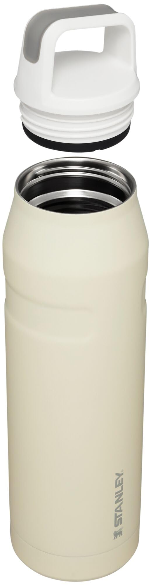 Stanley IceFlow Lightweight Leak Proof Insulated Cap and Carrying Bottle for Maximum Cold Retention - Sustainable 90% Recycled Stainless Steel, Shimmer Cream, 100.7 Oz