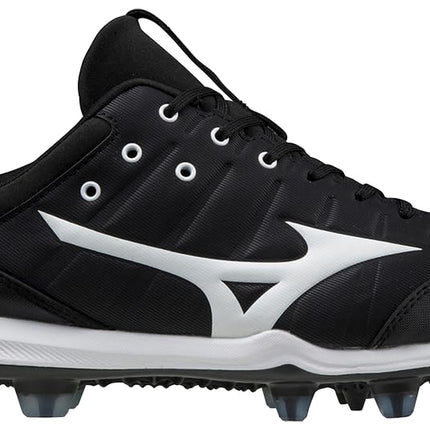 Tacos de béisbol bajos moldeados Mizuno Ambition 2 Tpu para hombre, negro/blanco, 14 para mujer/12.5 para hombre