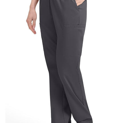 Dickies EDS Signature Scrubs for Women, Elastic Waist Pull-On Cargo Pants for Women in Soft Brushed Poplin 86106, Pewter, M