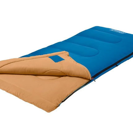 Sac de couchage adulte Coleman Brazos 20°F/30°F, sac de couchage pour temps frais avec fermeture éclair anti-accroc et sac de compression, lavable en machine
