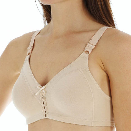 Bali Double Support Wireless Bra, Full-Coverage Wirefree T-Shirt Bra, Comfortable Cotton Wirefree Bra, Our Best Everyday Bra, Soft Taupe, 34C