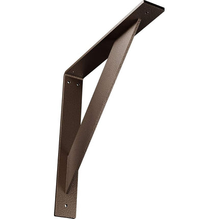 Ekena Millwork BKTM02X14X14TRHDB 2 inch W x 14 inch D x 14 inch H Traditional Steel Bracket, Hammered Dark Bronze