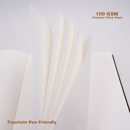 BenOpinion Large Blank Notebook Journal for Writing Drawing, Soft Faux Leather Cover, 100GSM Papers, 320 Pages, A4 8.4x11.4 inches Sketch Book(Brown, Plain)