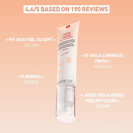 Erborian - Skin Hero with White Ginseng - Untinted Face Care Bare Skin Perfector in 7 Days with Hyaluronic Acid - Korean Cosmetic Care - 40 ml