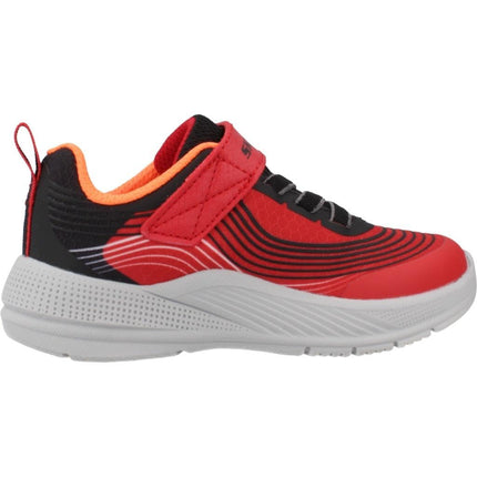 Skechers Boys' Microspec Advance Trainer, Red, 5 UK Toddler