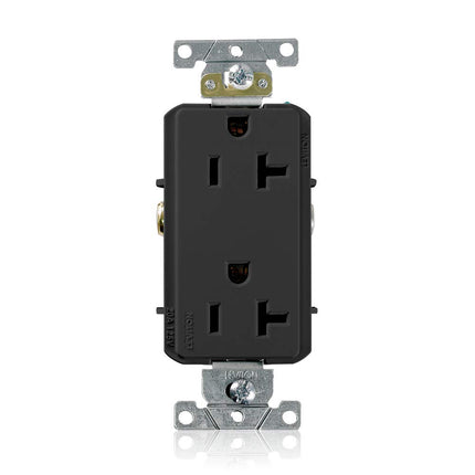20 Amp Decora Receptacle Industrial Grade, Black