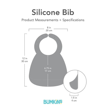 Bumkins Bibs, Silicone Pocket for Babies, Baby Bib for Girl or Boy, for 6-24 Months Up to Toddler, Essential Must Have for Eating, Feeding, Baby Led Weaning Supplies, Mess Saving, Ocean Life Blue