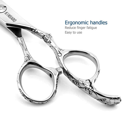 Hair Thinning Shear 5.5 Inch Hair Thinning for Women Scissors Professional Barber Scissors 440C Rose handle KINSARO