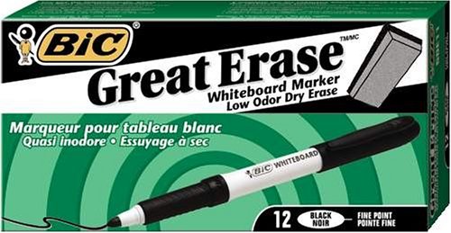 BIC Great Erase Grip Low Odor Dry Erase Marker, Fi