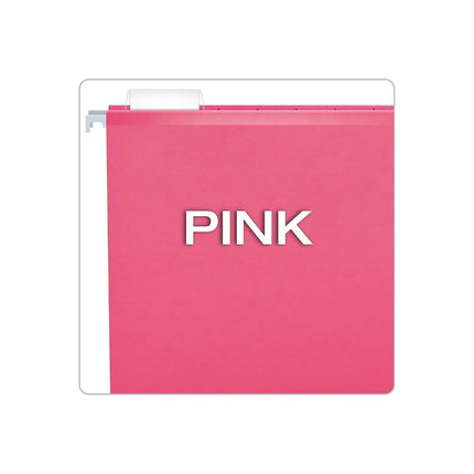 Pendaflex 04153 1/5 PIN Reinforced Hanging Folders, Legal Size, Pink, 1/5 Cut, 25/BX (4153 1/5 PIN)