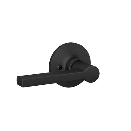 Lock Scout Straight Lever with Round Trim Hall and Closet Door Handle, Matte Black Finish, 8 Pack