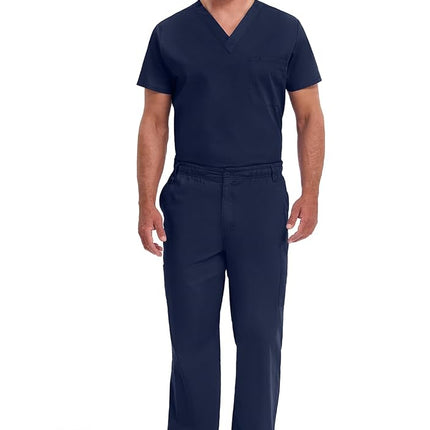 Dickies Men's Pull-On Pant with 7 Pockets Elastic Waistband with Button Closure 81006, Ceil Blue, Medium