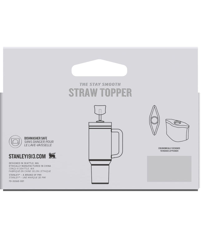 STANLEY Quencher Stay Smooth Anti-Pucker Straw Topper 2-Pack | Ergonomic Sip Through Straw Cap for Tumbler with Handle | Silicone Accessory for Drinking Cup | BPA-Free | Milky White