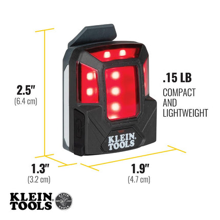 Lámpara de seguridad LED recargable con imán, 4 modos, se monta en cascos de protección Klein y cascos de seguridad, luz roja Klein Tools 56063