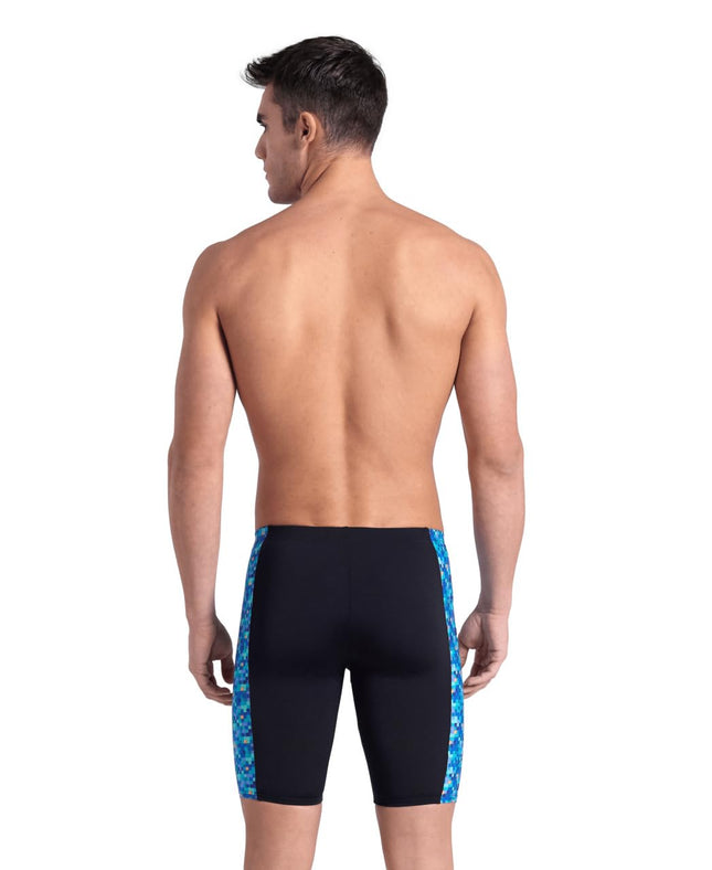 ARENA Men's Performance Pool Tiles Swim Jammer Trunks, Black/Blue Multi, 24