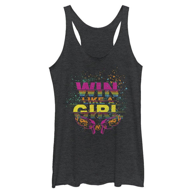 Hasbro Women's Win Like A Girl T-Shirt, Mottled Bl