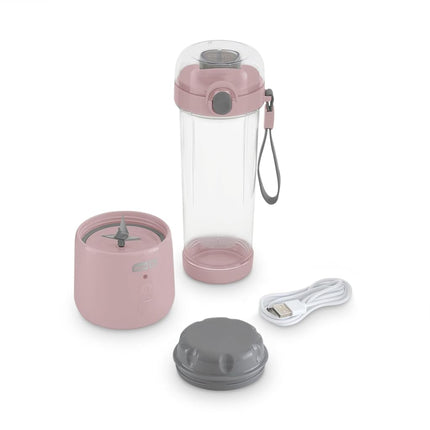 Dash 16 oz Personal USB Bottle Blender with Travel Lid and Charging Cord, Single-Serve Smoothie and Juice Maker, Rose