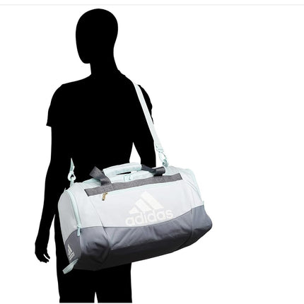 Adidas Defender 4 Small Duffel Bag, Black/White, 11.75"x20.5"x11", Defender 4 Small Duffel Bag