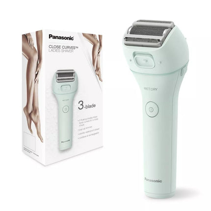 Afeitadora eléctrica Panasonic Close Curves para mujer, rasuradora inalámbrica de 3 cuchillas con recortador desplegable, operación en seco y húmedo - ES-WL60-G (Menta)