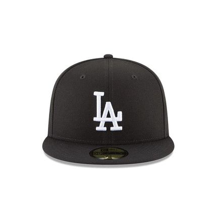 New Era x MLB Men's Los Angeles Dodgers Basic 56Fifty Fitted Hat Black/White-7