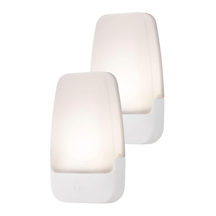 GE LED Night Light, Plug-in, Dusk to Dawn Sensor, Warm White, Ambient Lighting, Ideal Kids Adults Nightlight for Bedroom, Bathroom, Nursery, Hallway, Kitchen, 30966, 2 Pack
