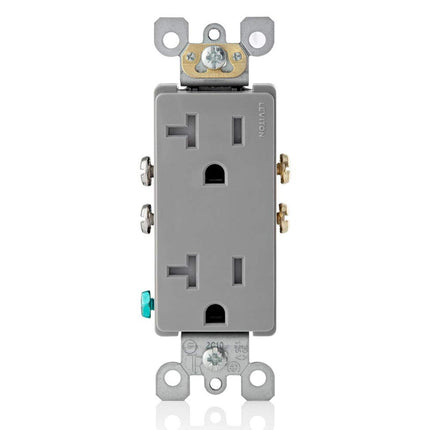 Leviton T5825-GY 20 Amp, Tamper- Resistant, Decora