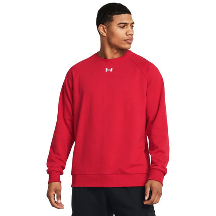 Under Armour UA Rival Fleece Crew, (601) Rojo / Blanco, M Grande