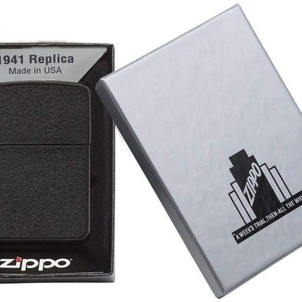Zippo Crackle Lighter, Replica Black