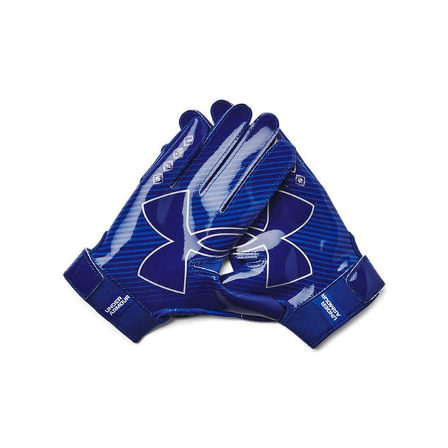 Under Armour Boys F9 Nitro Football Gloves, (400) Royal/Capri/Metallic Silver, Small