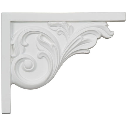 Ekena Millwork SB08X05BR-R 8 3/4-Inch W by 7 5/8-Inch H by 5/8-Inch D Bremen Acanthus Stair Bracket, Right