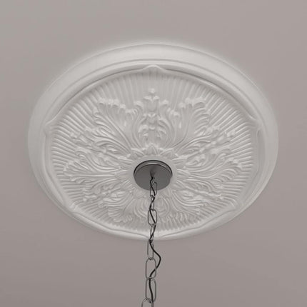 Ekena CM23LU 23 3/4" OD ID x 1 7/8" P Luton Leaf Ceiling Medallion (Fits Canopies up to 3 5/8"), Primed