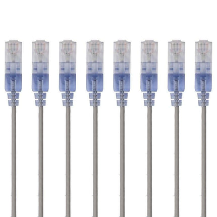 Monoprice Cat6A Ethernet Patch Cable - Network Internet Cord - 0.3M (1ft) - Blue (10-Pack) RJ45, Stranded, 550Mhz, UTP, Pure Bare Copper Wire, 10G, 30AWG - SlimRun Series