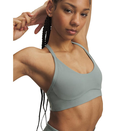 Under Armour Womens Movement Bralette, (348) Silica Green / / Metallic Silver, XXL