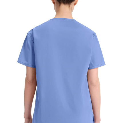 Dickies Men's Signature V-Neck Scrubs Shirt, Teal Blue, XXL