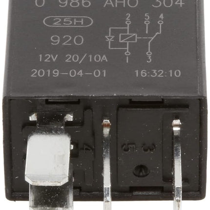 Bosch Automotive 0986AH0304 Micro Relay 12V 20A 5 Terminals IP5K4 Temperature Resistance -40°C to 85°C