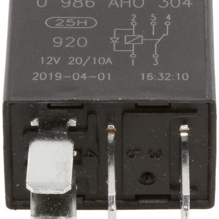 Bosch Automotive 0986AH0304 Micro Relay 12V 20A 5 Terminals IP5K4 Temperature Resistance -40°C to 85°C