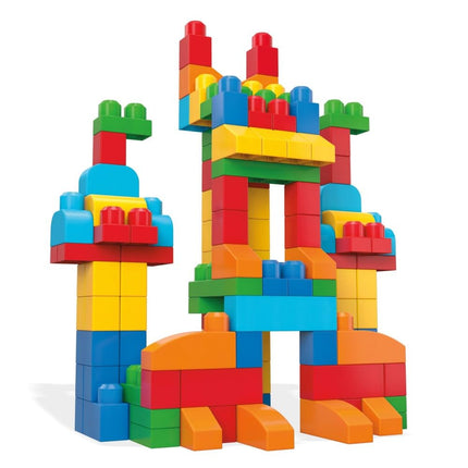 MEGA BLOKS First Builders Toddler Blocks Toys Set, Deluxe Building Bag with 150 Pieces and Storage, Creative Open-Ended Play, Blue, Ages 1+ Years, CNM43
