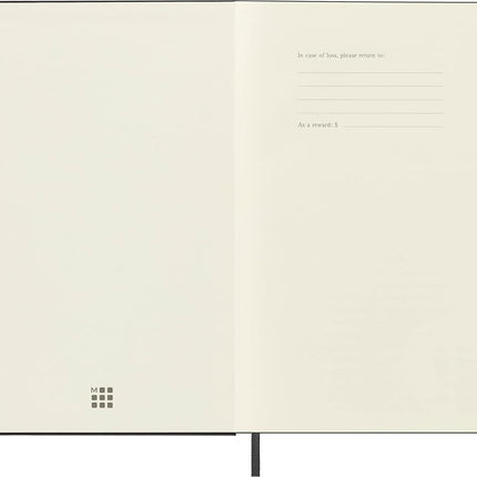 Moleskine Classic Notebook, Notebook With Plain Pages, Hard Cover and Elastic Closure, Black, Large, 13 x 21 cm, 240 Pages